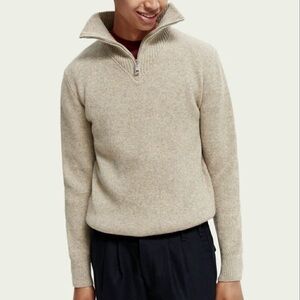 Scotch & Soda Beige Men’s Wool blend Half Zip Up Sweater size M